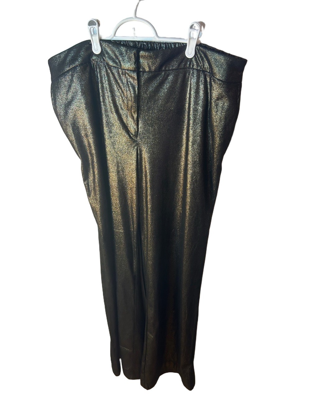 Joie Black Shimmery Metallic Gold Disco Dress Pants size 2X high rise